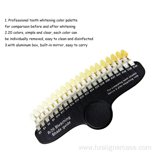 Teeth Whitening Bleaching Shade Chart 20 Colors Comparator